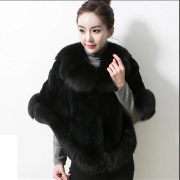 

new 2019 winter women's faux fur coat artificial fur overcoat furry jacket femme oversize fluffy fake outwear q927, Black
