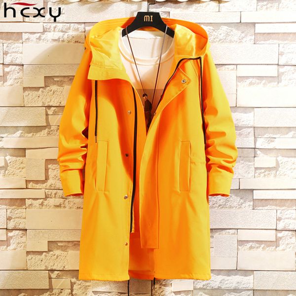 

hcxy men's coat boyes shelter long jacket men 2019 elegant coats black hooded windbreaker man loose men's overcoat trench 6xl, Tan;black