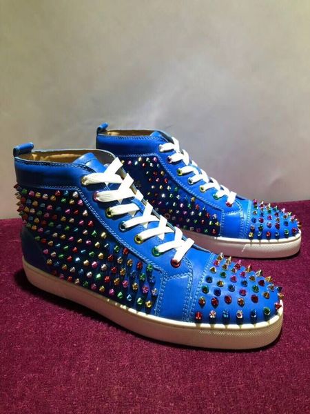 

модные дизайнерские шипы обувь на плоской подошве красные нижние туфли для женщин мужские роскошные любители вечеринок кроссовки из натураль, Black