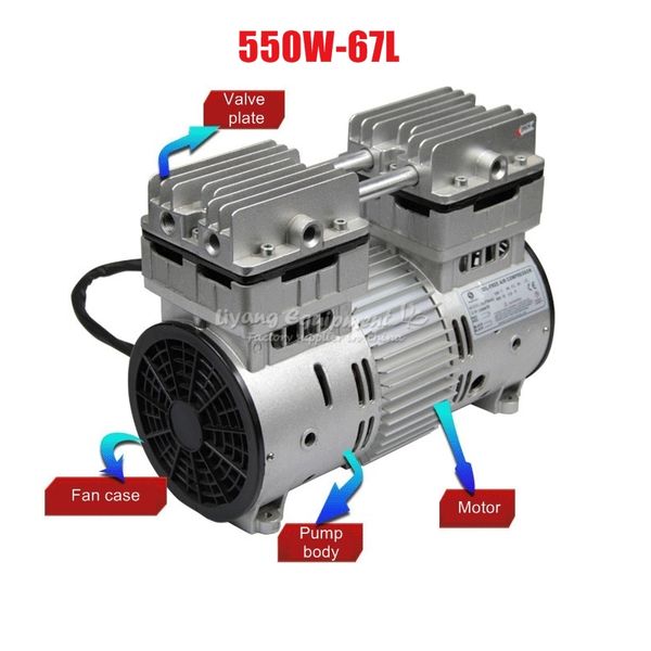 

550w /780w non oil air vacuum pump oil-less pump 67l /120l min 220v