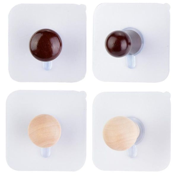 

2pcs round shape wood wall hook clothes coat hooks hanger organizer storage hook