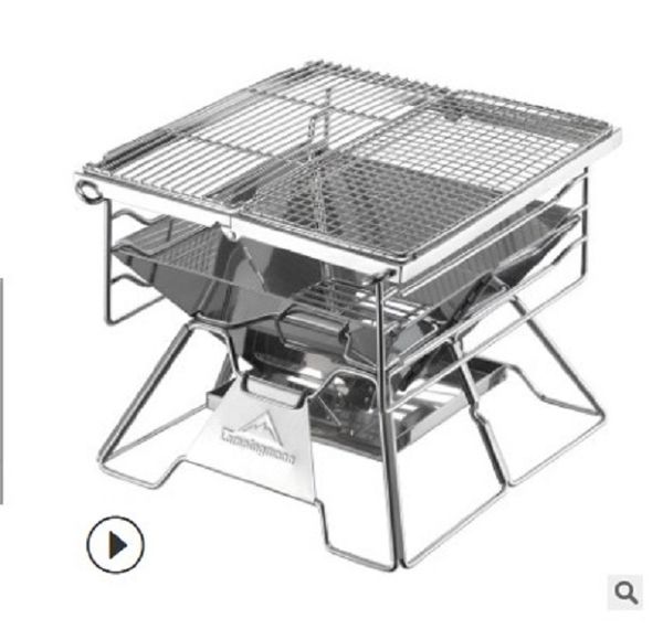 

2020 thickened stainless steel barbecue outdoor portable folding barbecue frame household charcoal oven