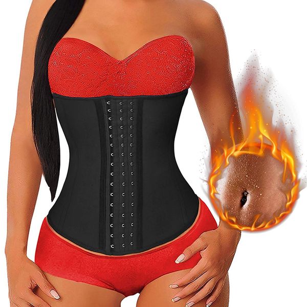 

women's slimming neoprene vest sweat shirt w/ belt and tap measure body modeling weight loss slimming underwear gym accessories, Black;gray