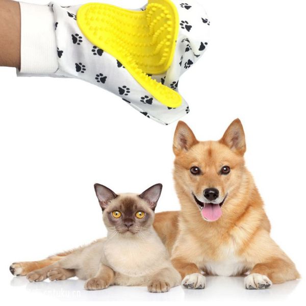 

pet собака перчатка кисть силиконовой grooming glove cat собак printed перчатка уход comb щетка для чистки удаления распущенных волос для ко