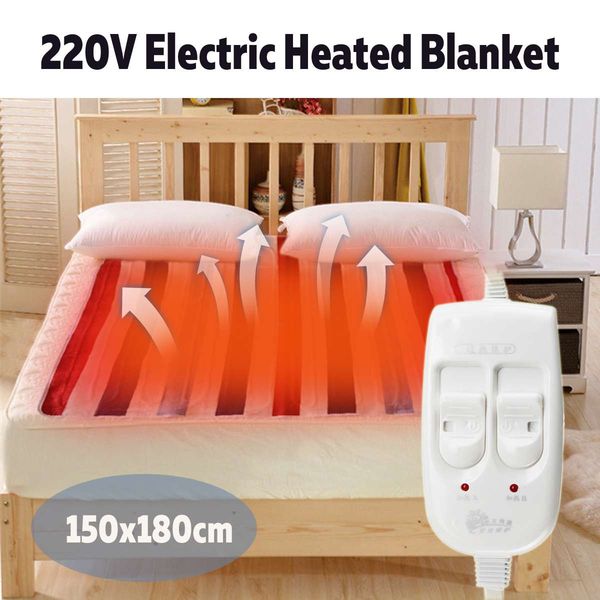 

150x180cm 220v automatic electric heating thermostat throw blanket double body warmer bed mattress electric heated carpets mat