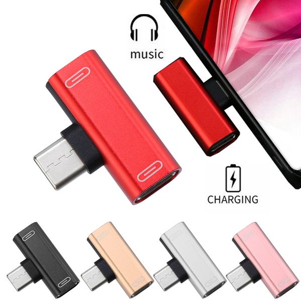 Ses Adaptörü Kulaklık Adaptörleri Çift Tip-C Müzik Şarj Audios 2 in 1 Şarj Kablosu Jack - Kulaklık USB C Şarj