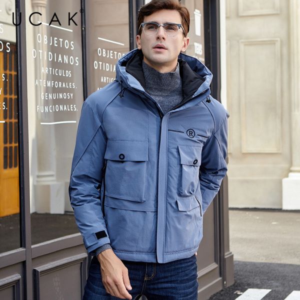 

men's down & parkas ucak brand winter white jacket men stylish fashion hooded coat homme 2021 arrival thick warm jackets clothes u8013, Black