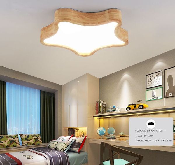 2019 Led Ceiling Lights Modern Wood Lamps For Children Kids Bedroom Cloud Star Cute Home Decoration Lovely Novelty Lighting Fixtures Myy From