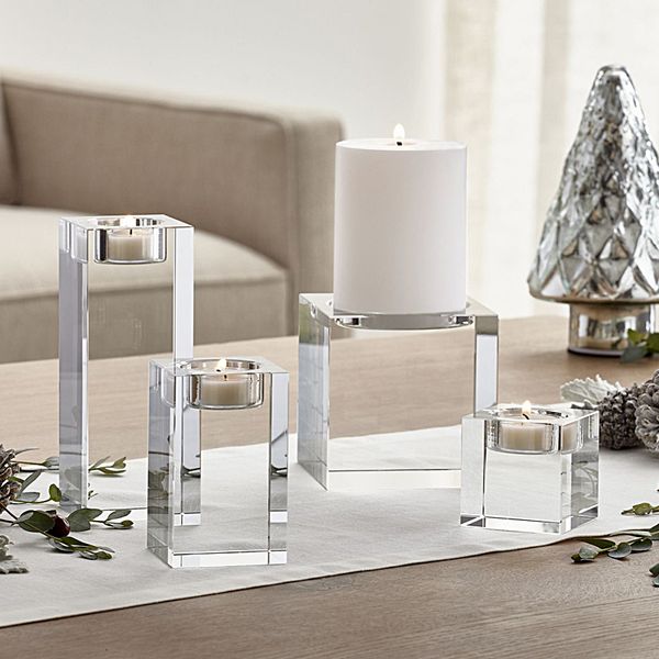 

7 size crystal candle holders small tealight candlestick valentine's day candle light dinner table centerpiece for home bar decoration