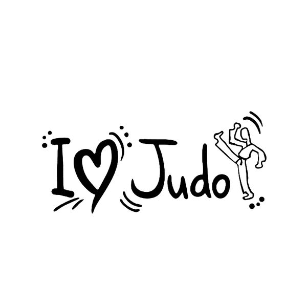 

17.5*7.9cm i love judo decor car bumper decor sticker vinyl car accessories vinyl decals