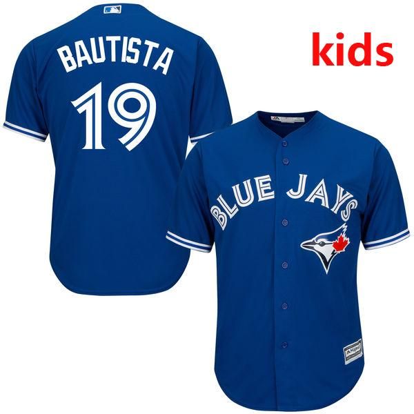 

youth/ kid's toronto jose bautista royal cool base baseball jersey, Black;blue