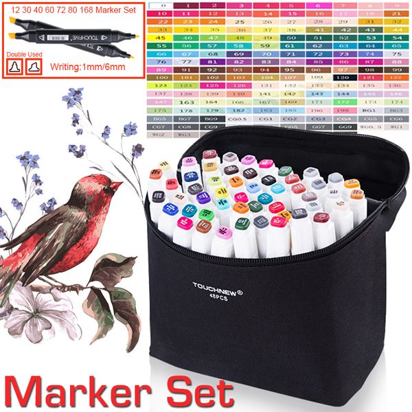 

168 colors pen marker set art supplies dual head sketch markers brush pen for draw fashion clothing school student design