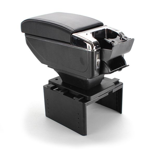 

central armrest big space+luxury+7 usb armrest storage box with cup holder led usb for universal fit for all of car