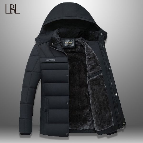 

men's parkas winter windproof thick jacket men casual 2019 waterproof hat detachable hooded coat warm fleece overcoat streetwear, Tan;black