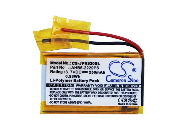 

cameron sino 250mah battery ahb5-2229ps for jabra pro 900, 920, 923, 930, 935