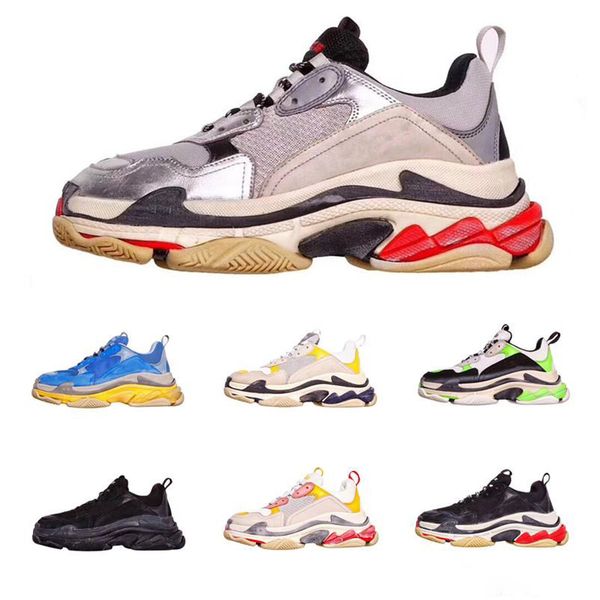 

2019 fashion paris 17fw triple-s women mens designer sneakers casual dad beige blue yellow luxury mens trainers shoes size 36-45 elecar
