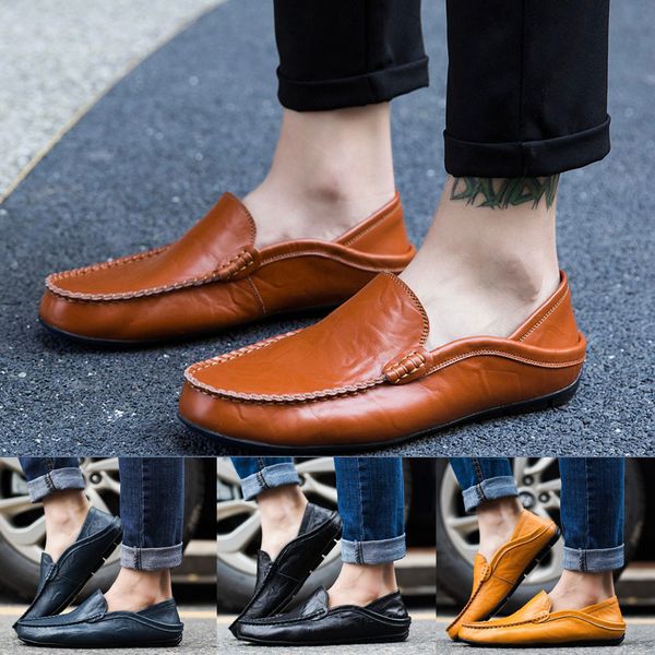 

men loafers summer casual elegant driving shoes classic loafers boat shoes driving bean solid masculino, Black