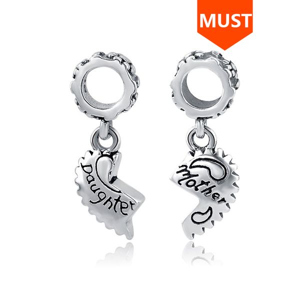 

fit authentic pandora bracelets silver 925 original pendant pandora charms antique beads hearts mother daughter silver jewelry