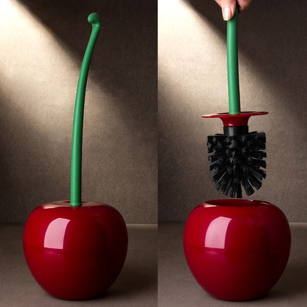 

creative lovely cherry shape lavatory brush toilet brush & holder set red can be replaced