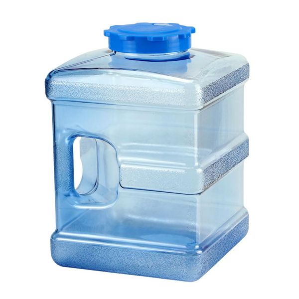 

10l portable handheld water bucket pc outdoor self-driving tour camping hiking square thickened transparent bucket with faucet