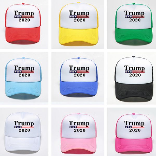 

trump 2020 hats caps mesh patchwork snapback women men baseball ball cap adjustable summer visor outdoor golf sports caps d22404, Yellow