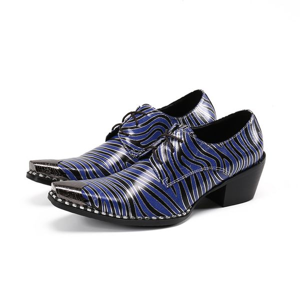 Tasarımcı Marka Yüksek topuk Erkekler Oxford Ayakkabı Lace Up Gerçek Deri İş Elbise Büyük Beden Kulübü Partisi Brogue Shoes ayakkabı Ayakkabı