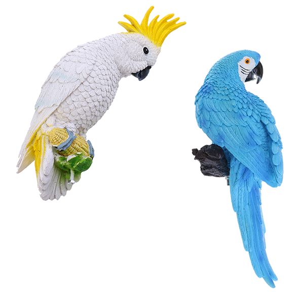 

синий + белый попугай статуя скульптура газон двор сад statuary украшения