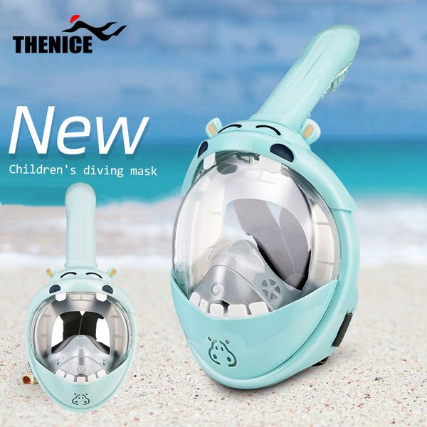 

2020 new full dry children's diving mask waterproof anti-fog snorkeling swimming equipment silicone breathing swimming glasses
