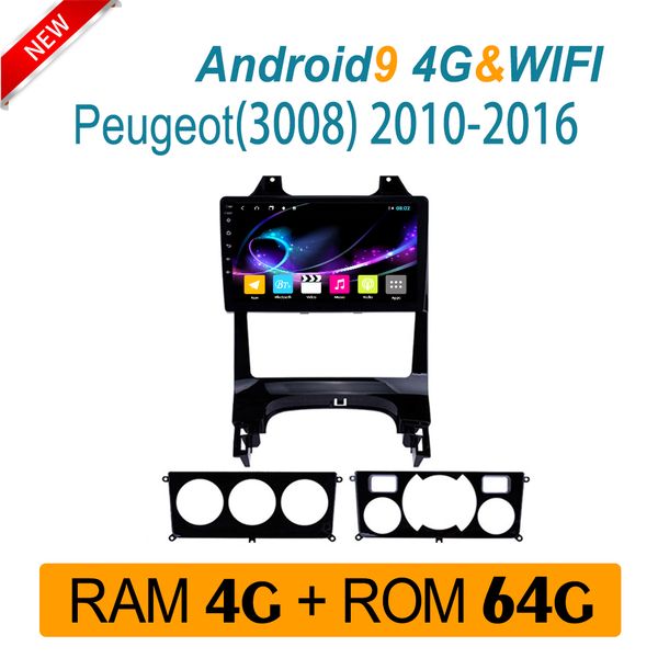 

4g и wifi автомобильный dvd для peugeot 3008 2010-2016 авто радио мультимедийный плеер gps головное устройство am ips rds dsp carplay 1 din