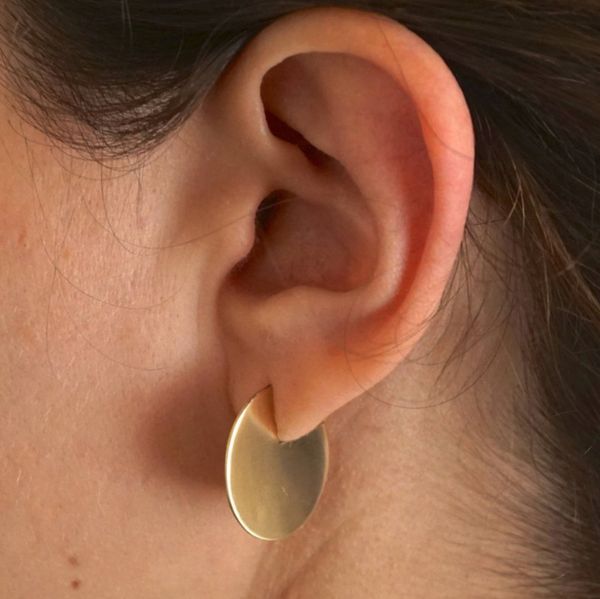 

european and american style exaggerated punk rock round metal geometry 925 silver needle earrings selling personality, Golden;silver