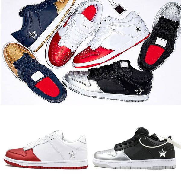 

sb dunk low skateboard shoes sb red white black sliver designer shoes leisure man womans sports shoe fashion sneakers with box