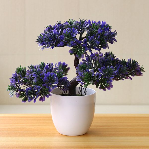 

artificial mini pine tree bonsai fake lifelike potted plants home table decor