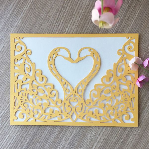 

15 шт. / лот полый лебедь шаблон свадебные приглашения сладкий пригласительный билет применить для тематической вечеринки грандиозные событи, Black