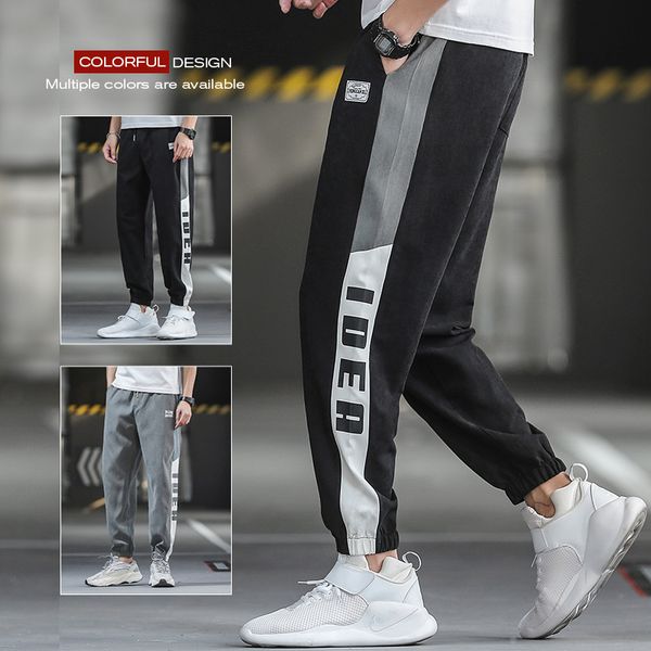 

men's pants 2021 autumn bottom men fitness sweatpants male gyms bodybuilding workout cotton trousers casual joggers sportswear pencil, Black