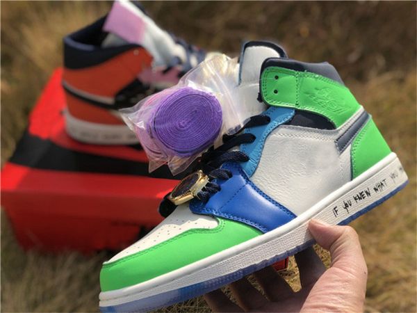 

2020 melody ehsani x air authentic 1 mid wmns fearless retro habanero red 1s cq7629-100 basketball shoes men women sneakers with box, Black