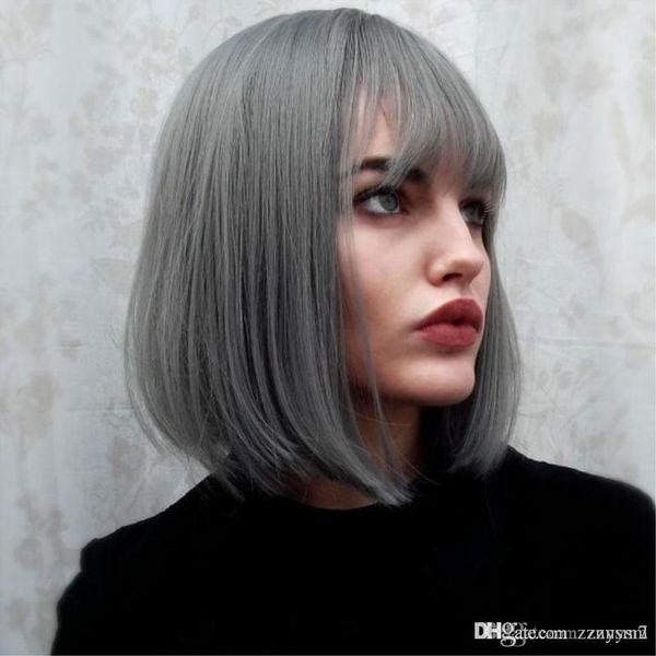 

brazilian virgin hair lace front wig short bob full wigs+wig cap, Black