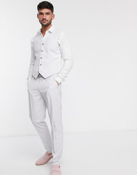

new fashion white groomsman wedding tuxedos slim fit 2 pieces mens suit formal prom party wear blazer(vest+pants), Black;gray