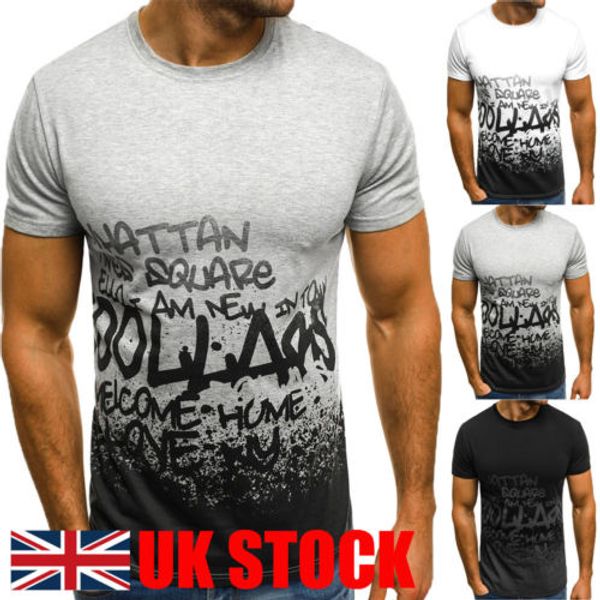 

muscle guy mens short sleeve t shirt slim fit casual letter printed summer clothing, White;black