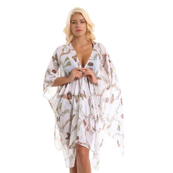 

wholesale-summer bikini blouse beach scarf light and quick drying women scarves fashion pastoral fresh butterfly chiffon sunscreen shawl, Blue;gray