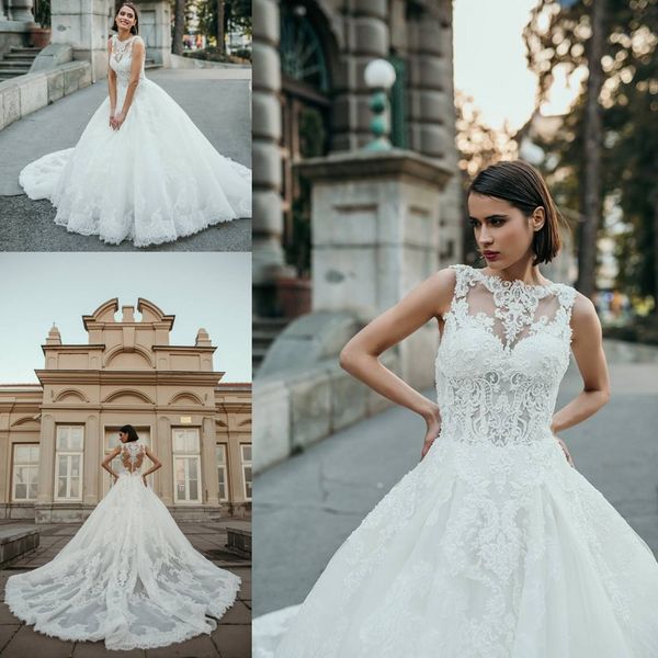 

богемский белый драгоценный камень шеи линии свадебные платья sheer рукавов кнопка назад 2019 весна boho свадебные платья для пляжного сада, White