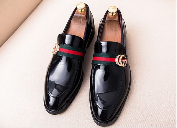 

men casual shoes fashion pu leather man loafers moccasins slip on male flats comfortable driving party shoes plus size 38-48, Black