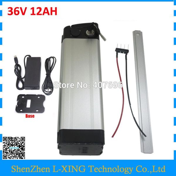 

36v 11.6ah электрический велосипед батареи 36v 12ah 500w серебряная рыбка аккумулятор ncr18650pf 18650 с 15а bms 42v 2a зарядное устройство