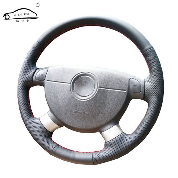 

artificial leather car steering wheel braid for lova aveo excelle daewoo ge/custom made steering-wheel covers
