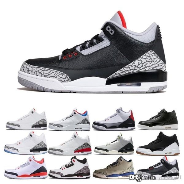 

with box designer shoes 3 men basketball shoes black white cement cyber monday katrina quai 54 fire red jumpman 3s sneakers