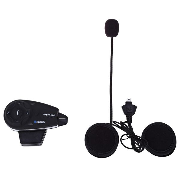 

v5 1200m full-duplex intercom bluetooth motorcycle helmet interphone for 5 riders headphone microphone noise resistance eu plug