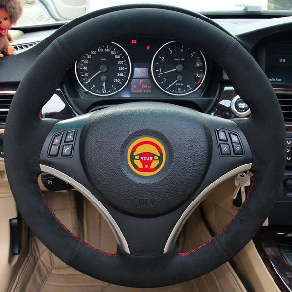 

black suede car steering wheel cover for e90 320i 325i 330i 335i e87 120i 130i 120d