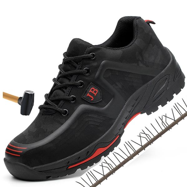 

work safety boots for men breathable deodorant safety work shoes steel toe shoes protective indestructible, Black