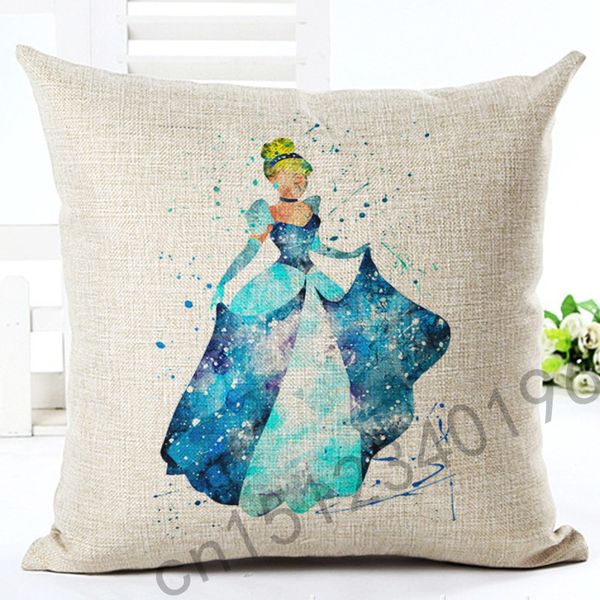 

2016 45x45 cartoon style girl housewear chair cushion throw pillow cojines almofadas cotton linen square