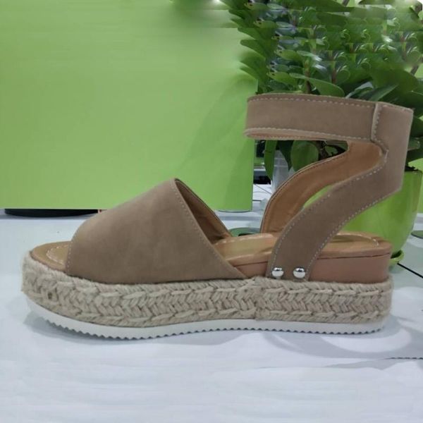 

platform shoes casual women's rubber sole studded wedge buckle ankle strap open toe sandals sandalias de mujer walking sandals, Black