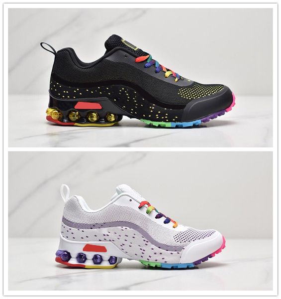 

2020 reax run rainbow men women basketball shoes good quality cushion triple black red mens trainer sneakers ladies sports shoes